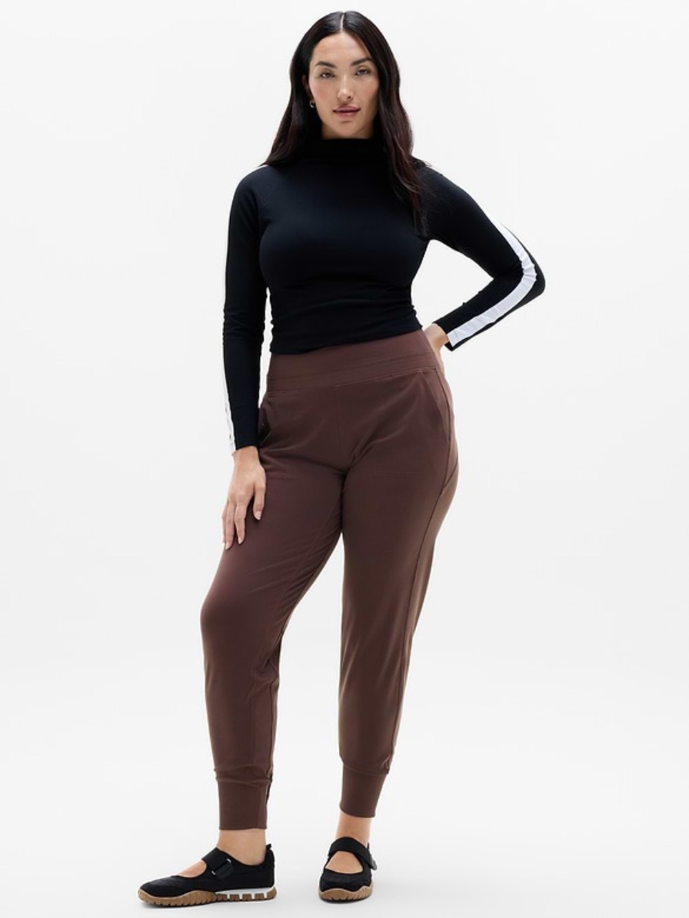 Athleta Venice High Rise Jogger Pants Brown Size Large Chocolate Activewear L